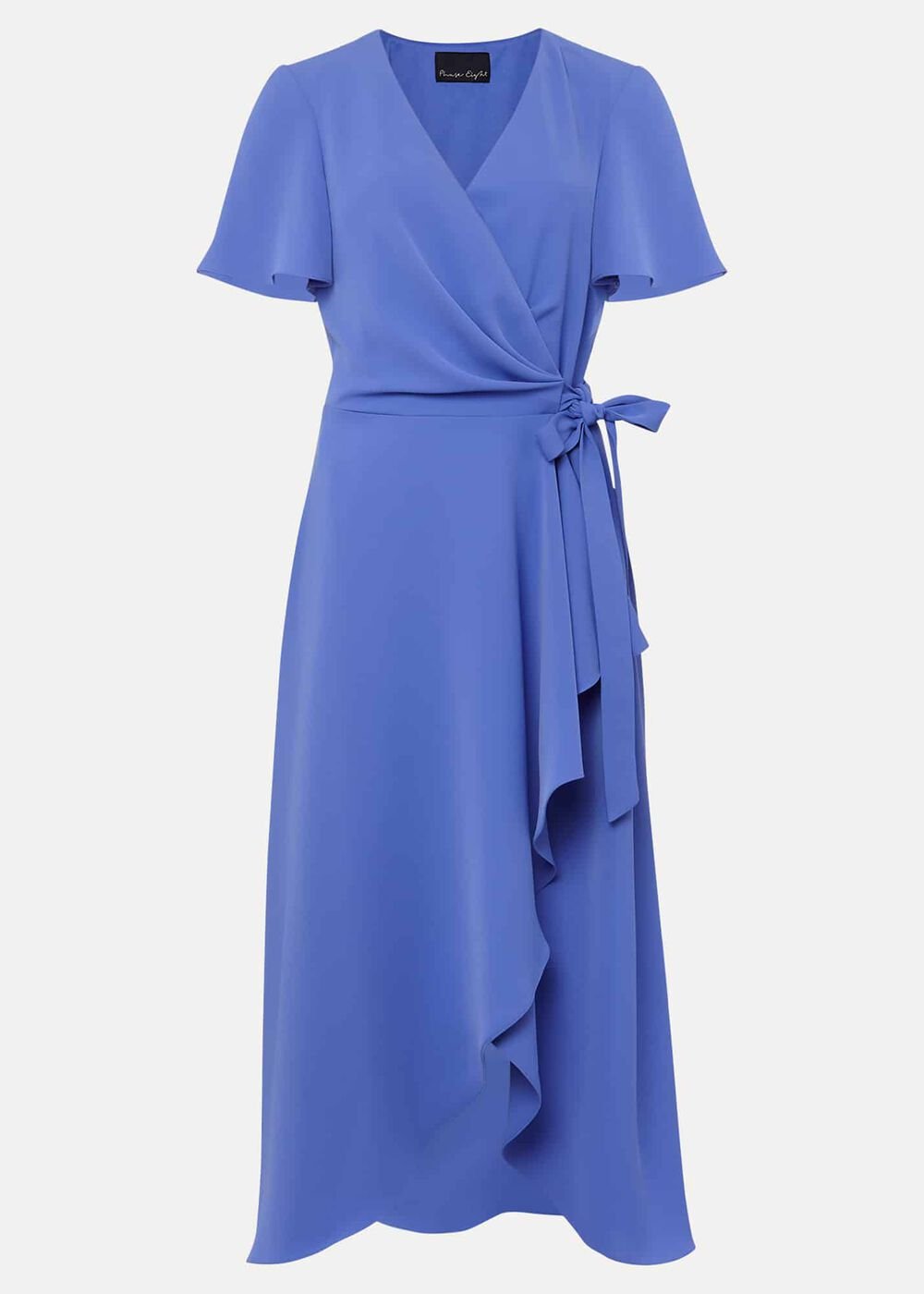 Julissa Ruffle Wrap Midi Dress - Foxglove Blue