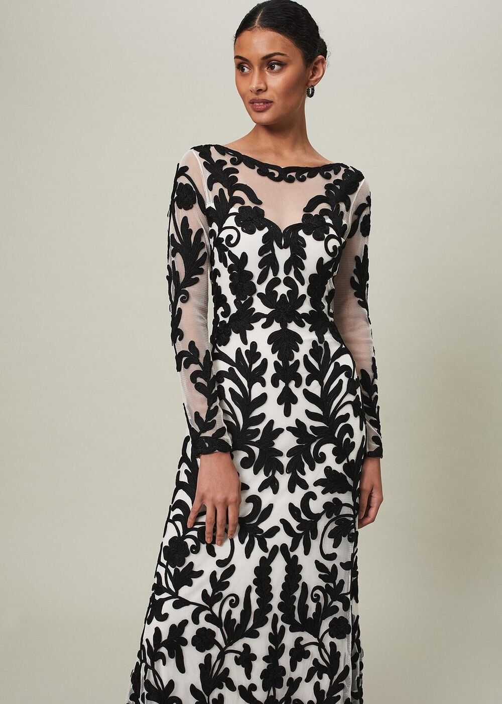 Ria Tapework Dress - Black/White