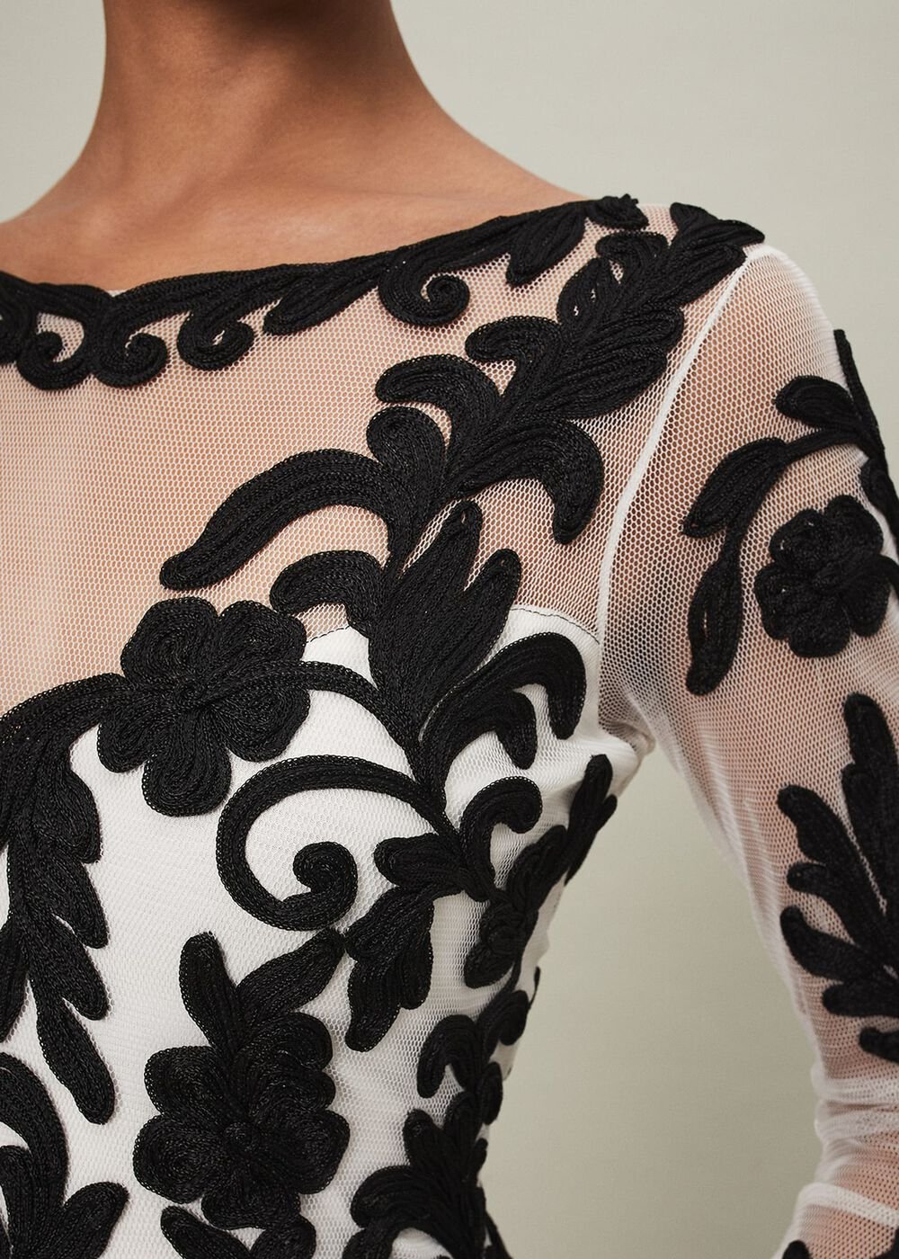 Ria Tapework Dress - Black/White