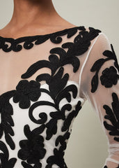 Ria Tapework Dress - Black/White