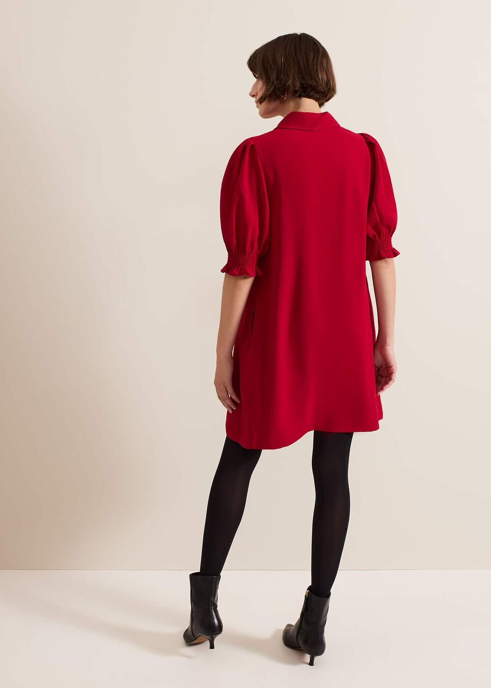 Candice Navy Zip Mini Dress - Red