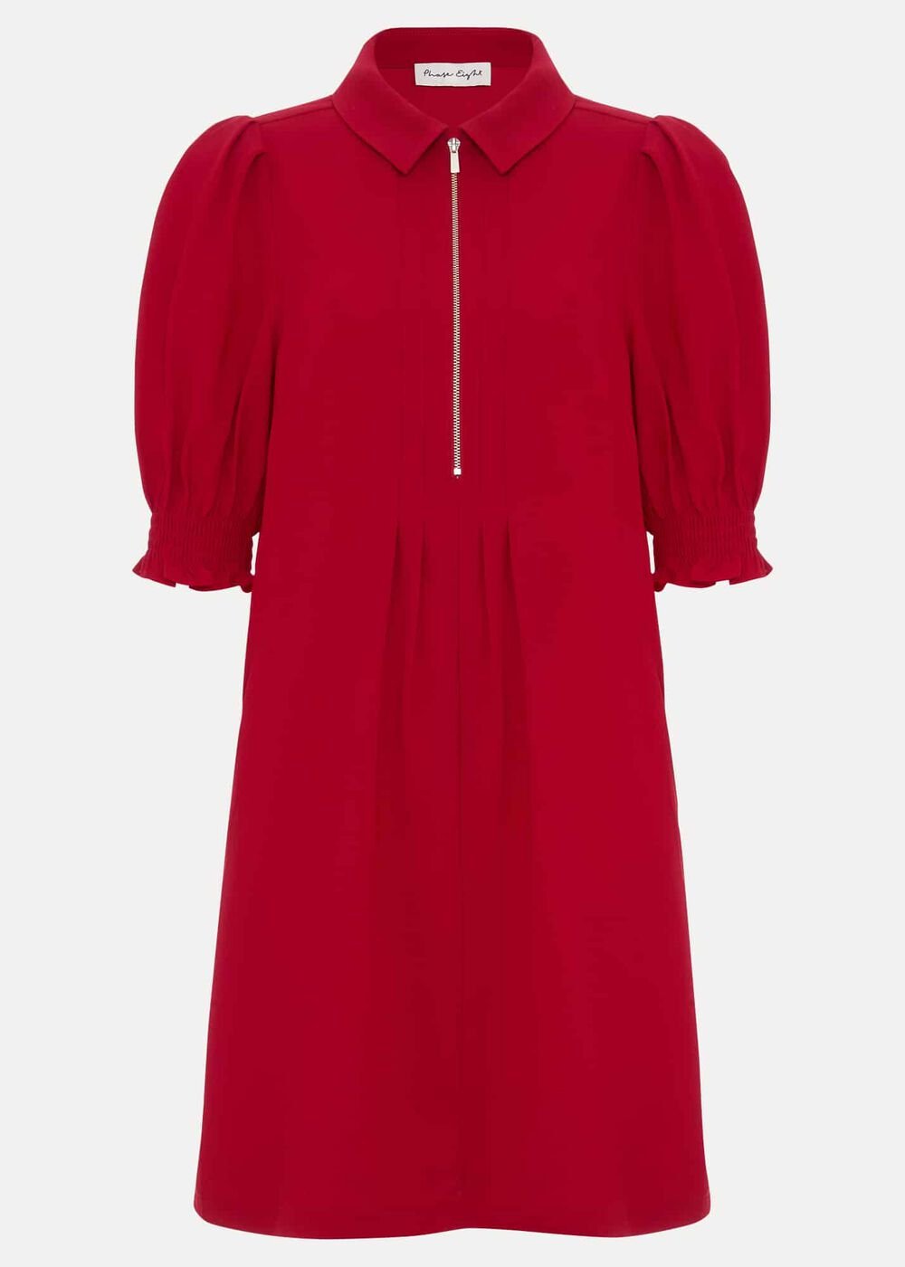 Candice Navy Zip Mini Dress - Red