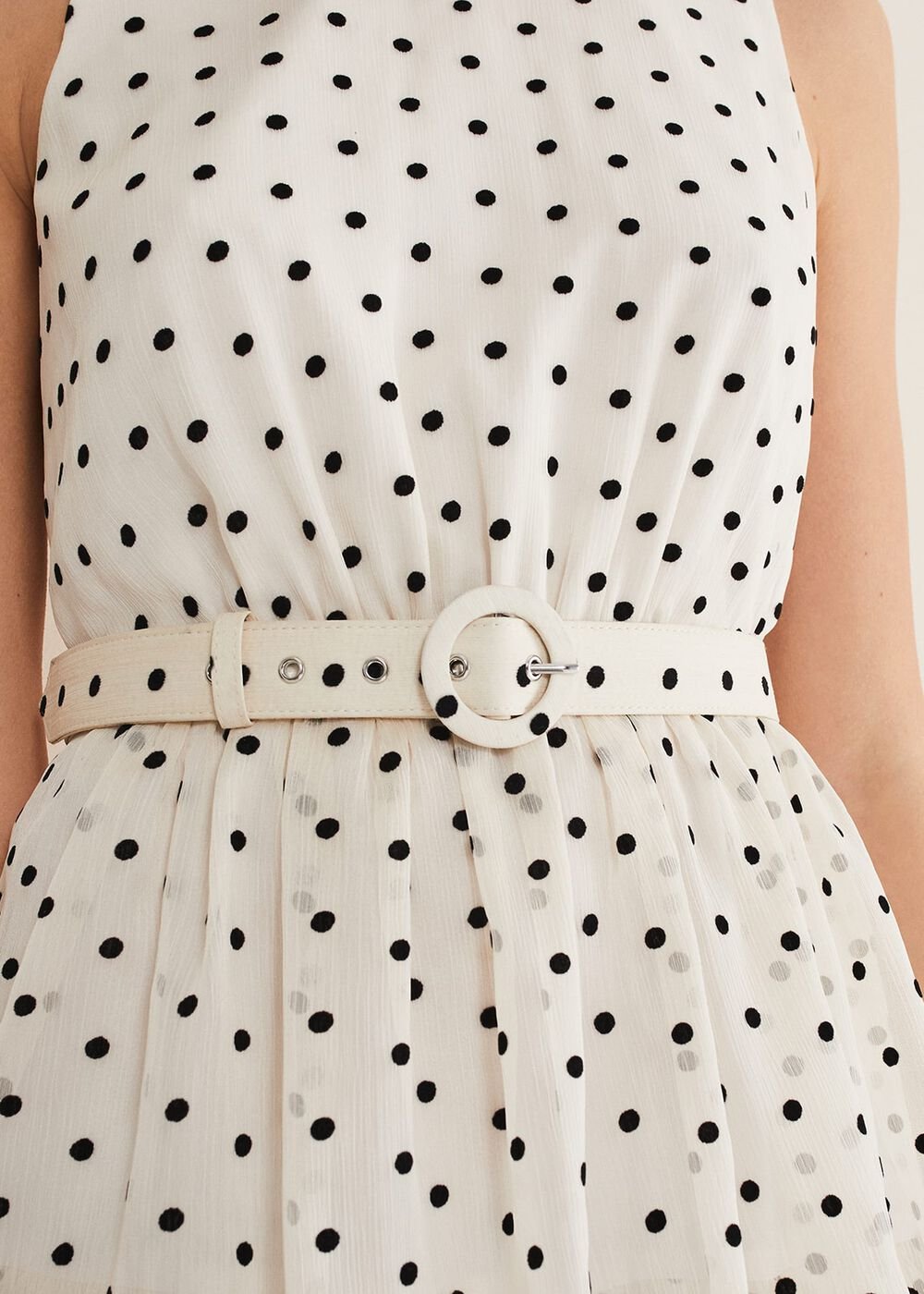 Rita Polka Dot Ruffle Midi Dress - Black/White
