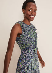Maggie Ditsy Ruffle Jumpsuit - Navy/Multi