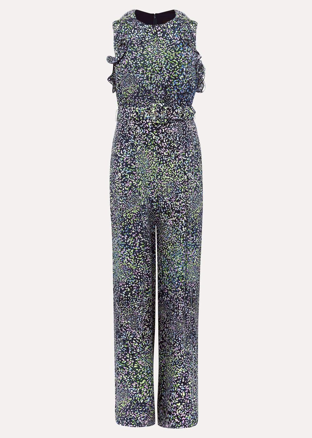 Maggie Ditsy Ruffle Jumpsuit - Navy/Multi