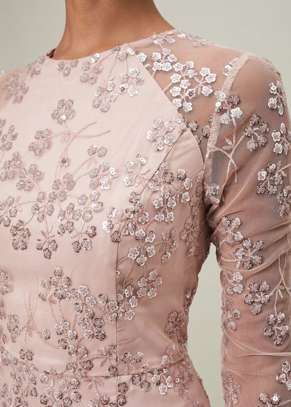 Natalya Sequin Floral Maxi Dress - Pink