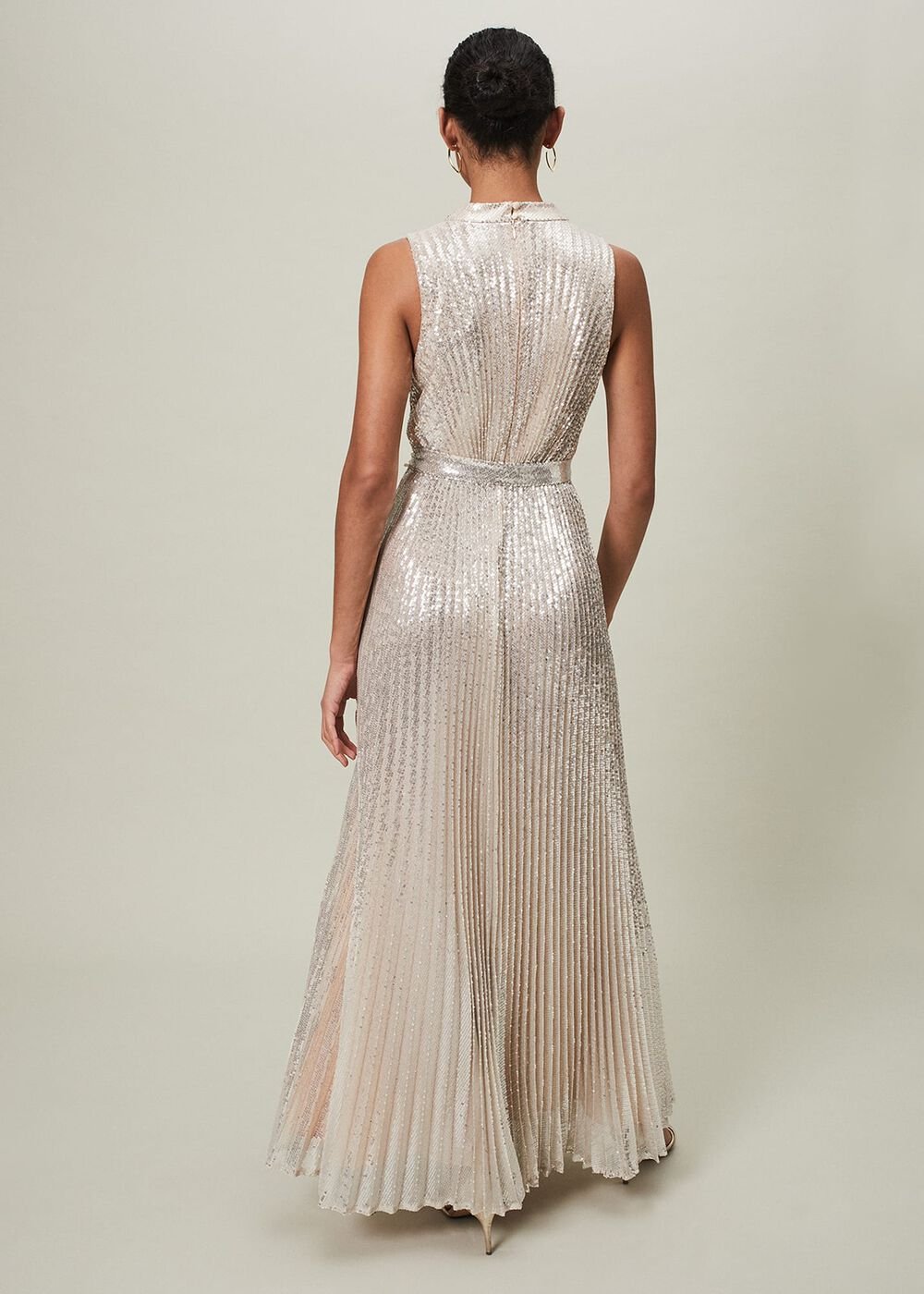 Simara Sequin Maxi Dress - soft gold