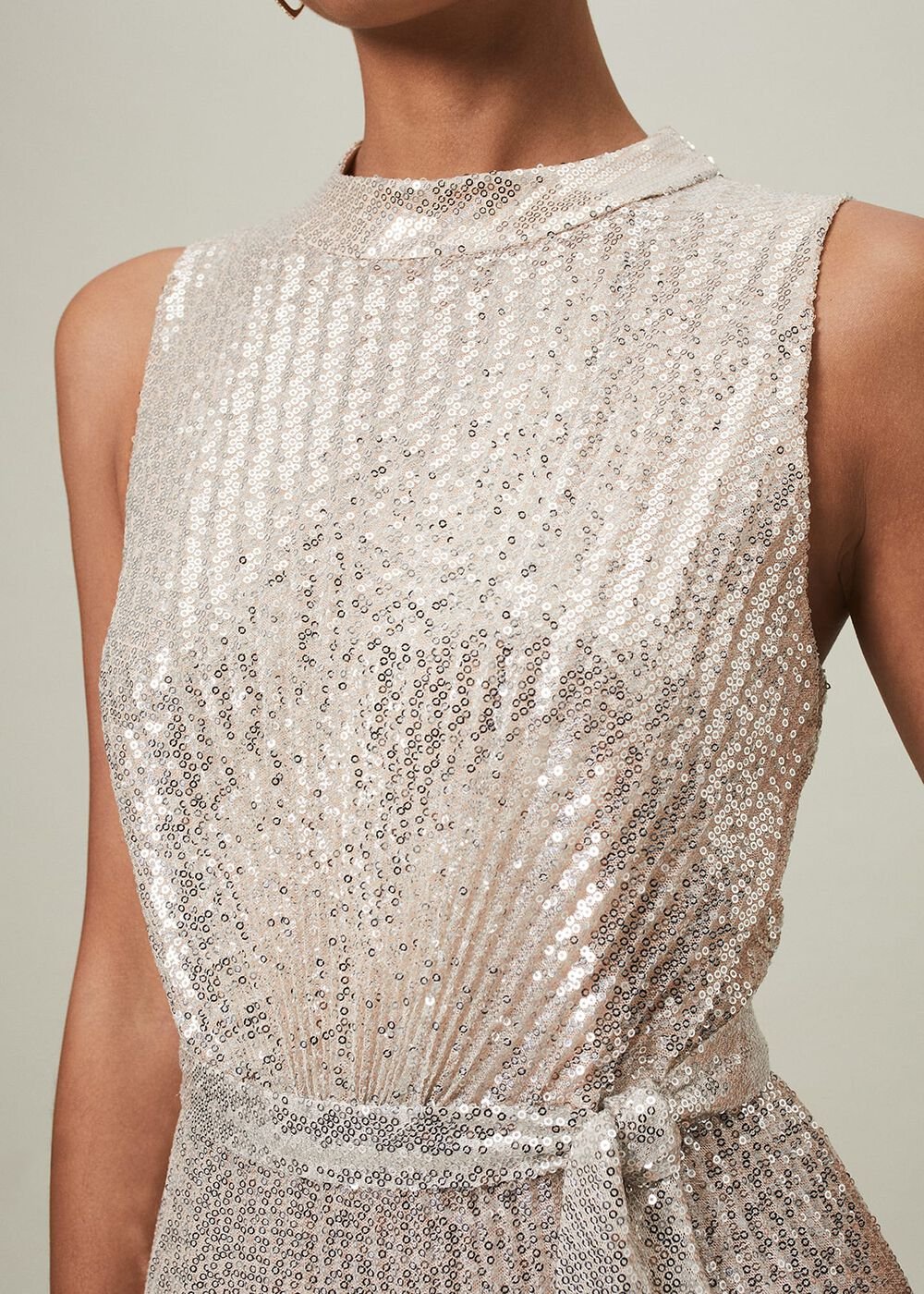 Simara Sequin Maxi Dress - soft gold