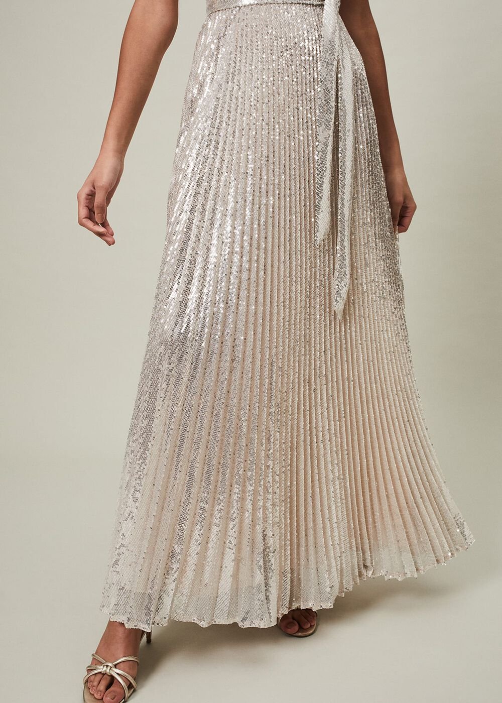 Simara Sequin Maxi Dress - soft gold