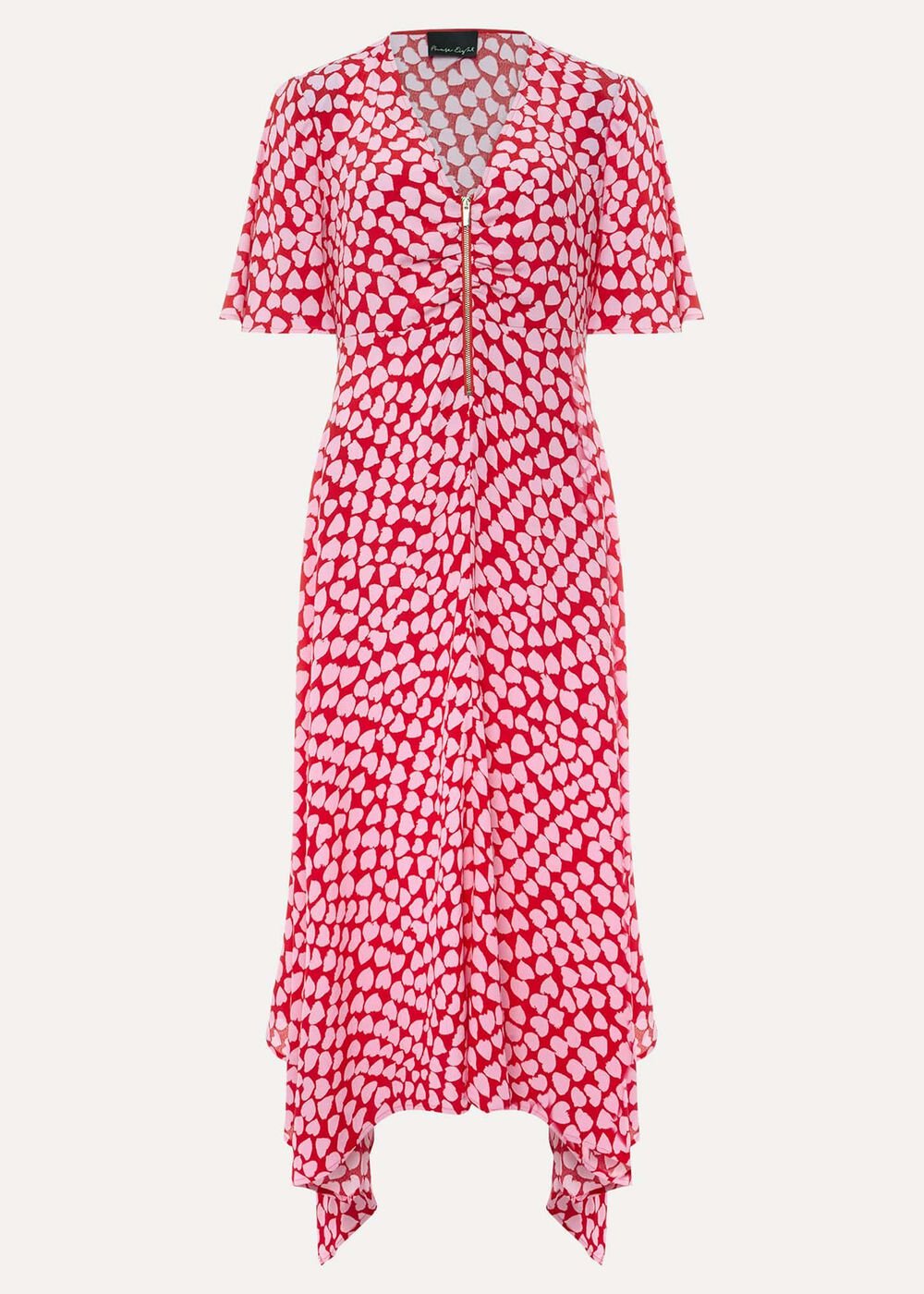 Darcie Heart Midi Dress - Pink/Red