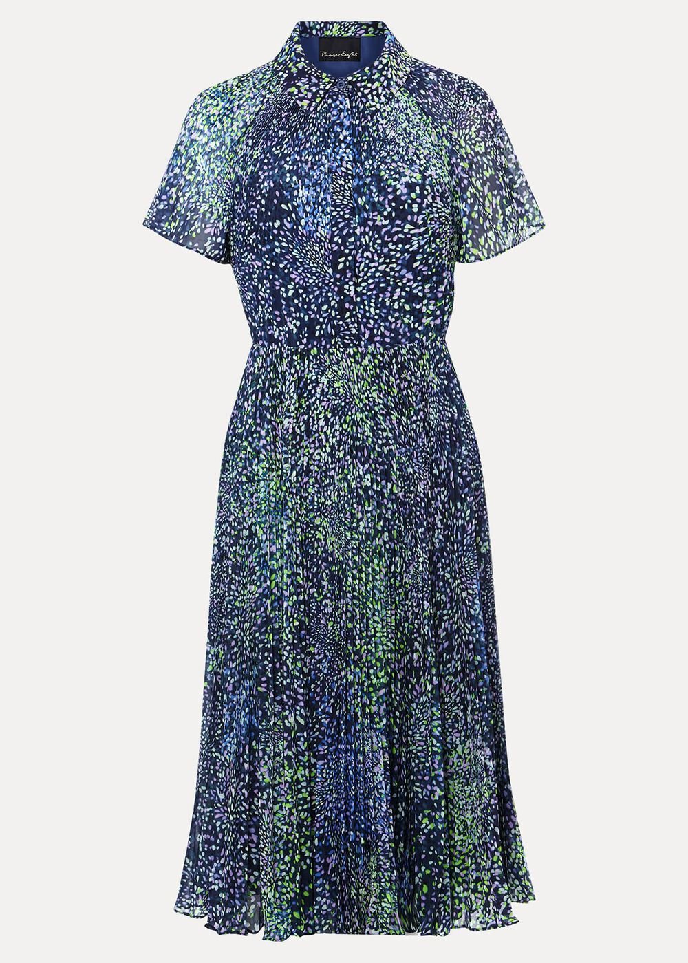 Navy Ditzy Print Wrap Midi Dress - Navy/Multi