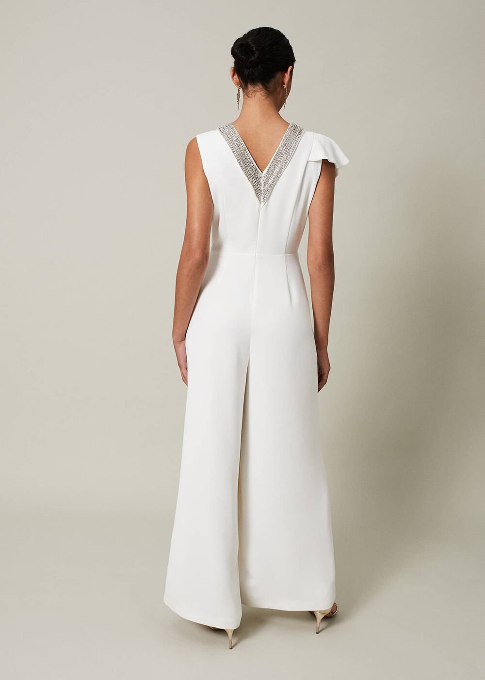 Alexis White Beaded Jumpsuit - White
