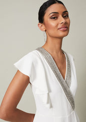 Alexis White Beaded Jumpsuit - White