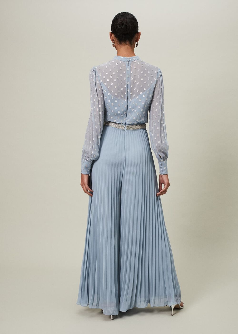 Charley Pleated Jumpsuit - Soft Blue