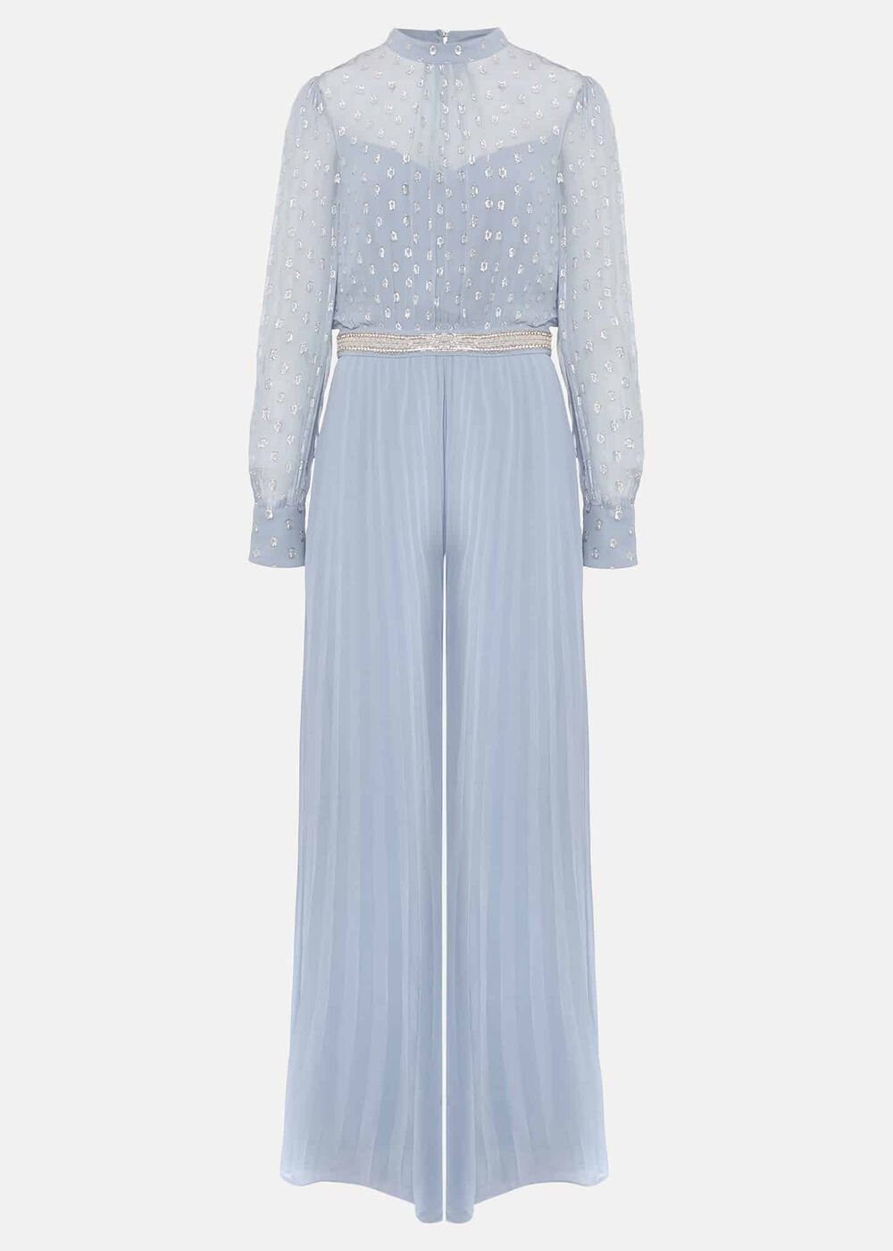 Charley Pleated Jumpsuit - Soft Blue