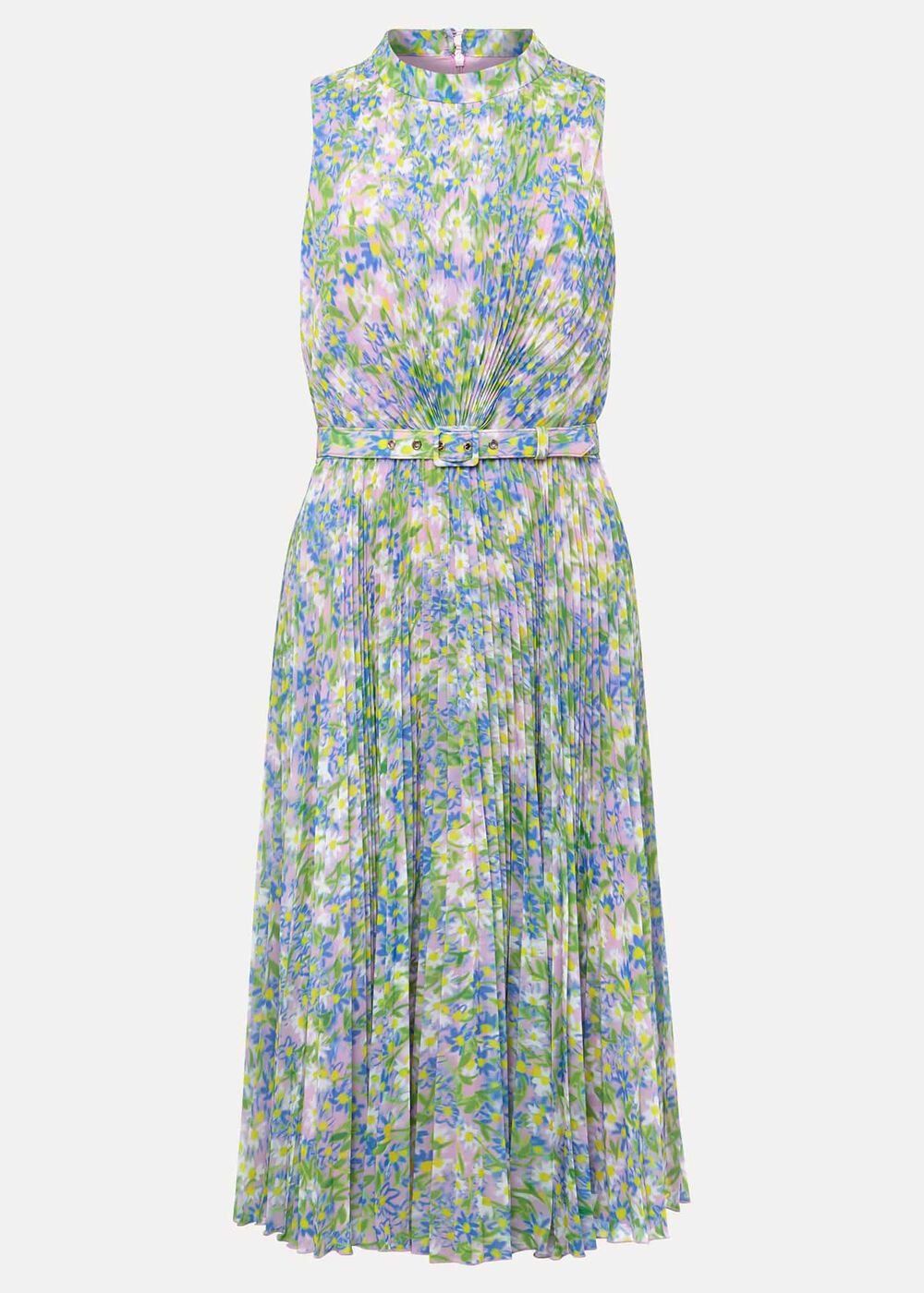 Simara Daisy Pleated Midi Dress - Multi-Coloured