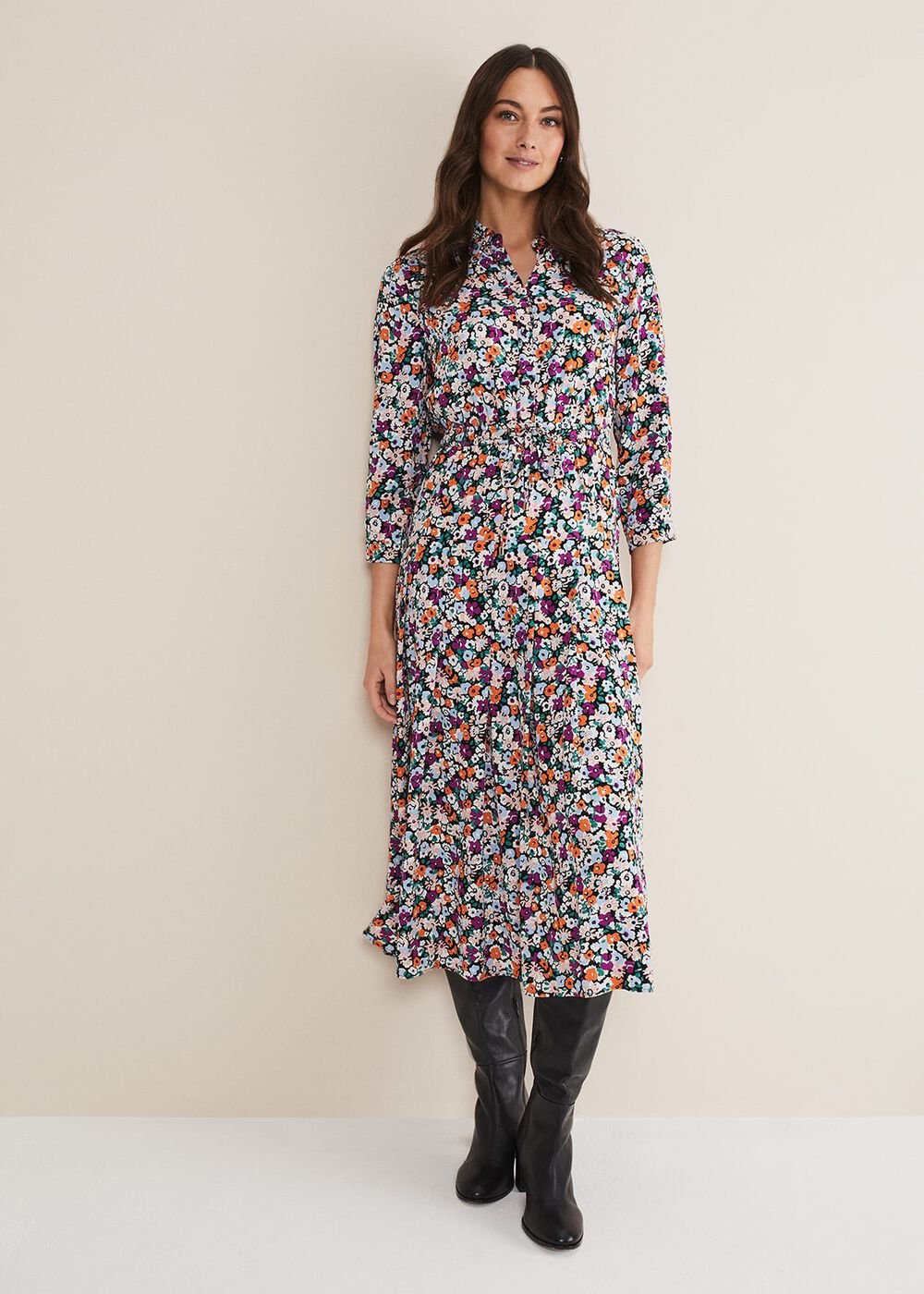Tana Floral Midaxi Dress - Multi-Coloured