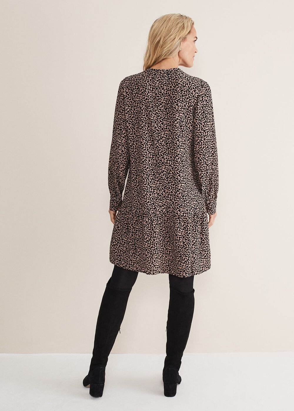 Penele Zip Dress - Black/Stone