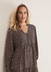 Penele Zip Dress - Black/Stone