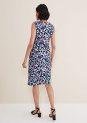 Sasha Side Tie Jersey Dress - Multi-Coloured