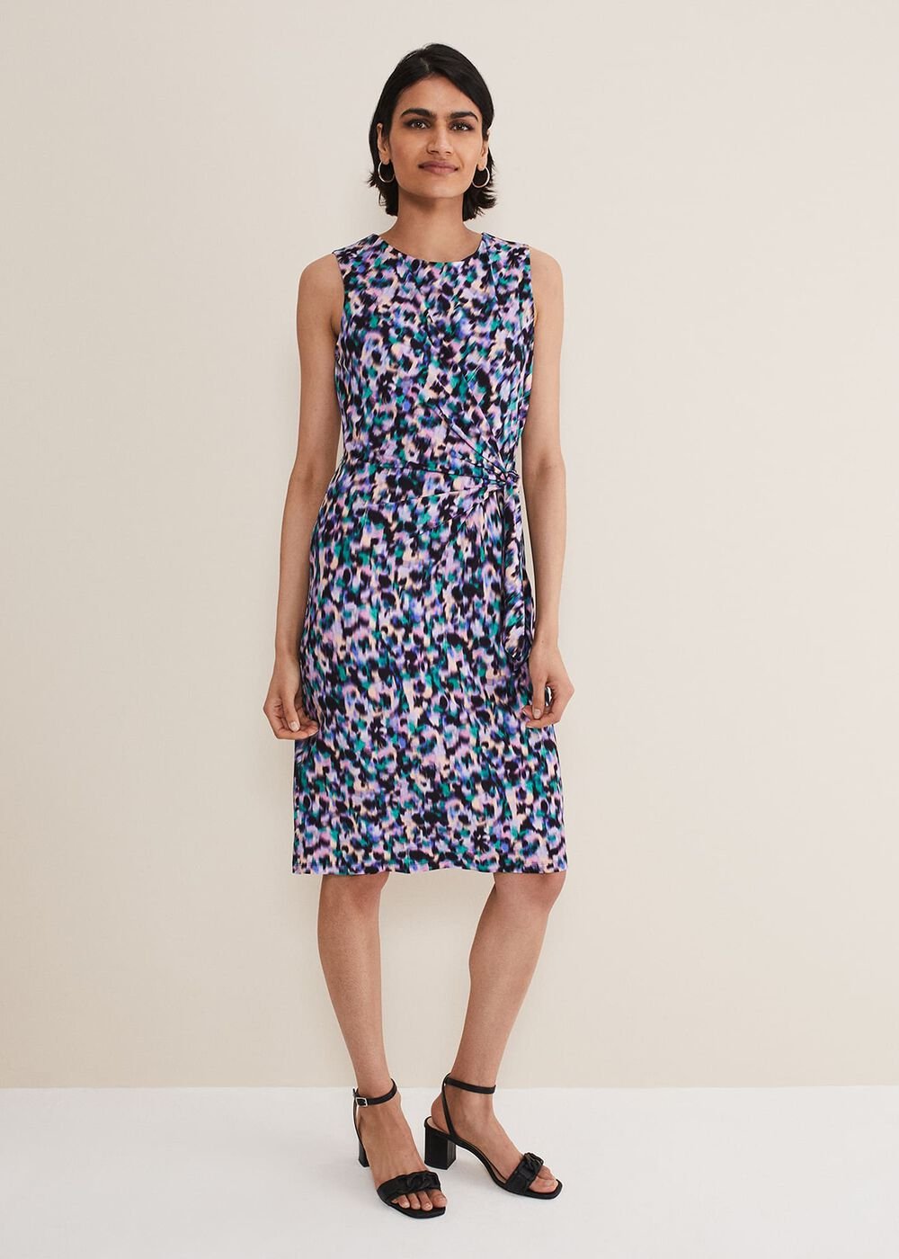 Sasha Side Tie Jersey Dress - Multi-Coloured