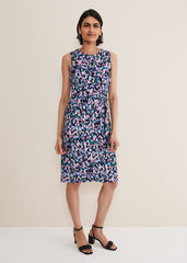 Sasha Side Tie Jersey Dress - Multi-Coloured