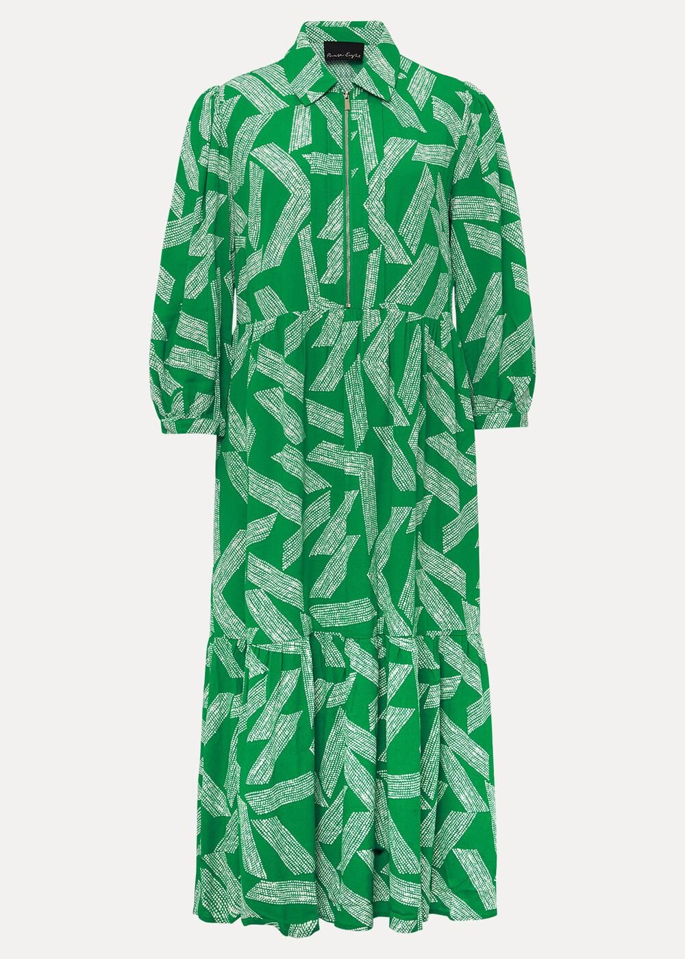 Penele Abstract Midi Dress - Green