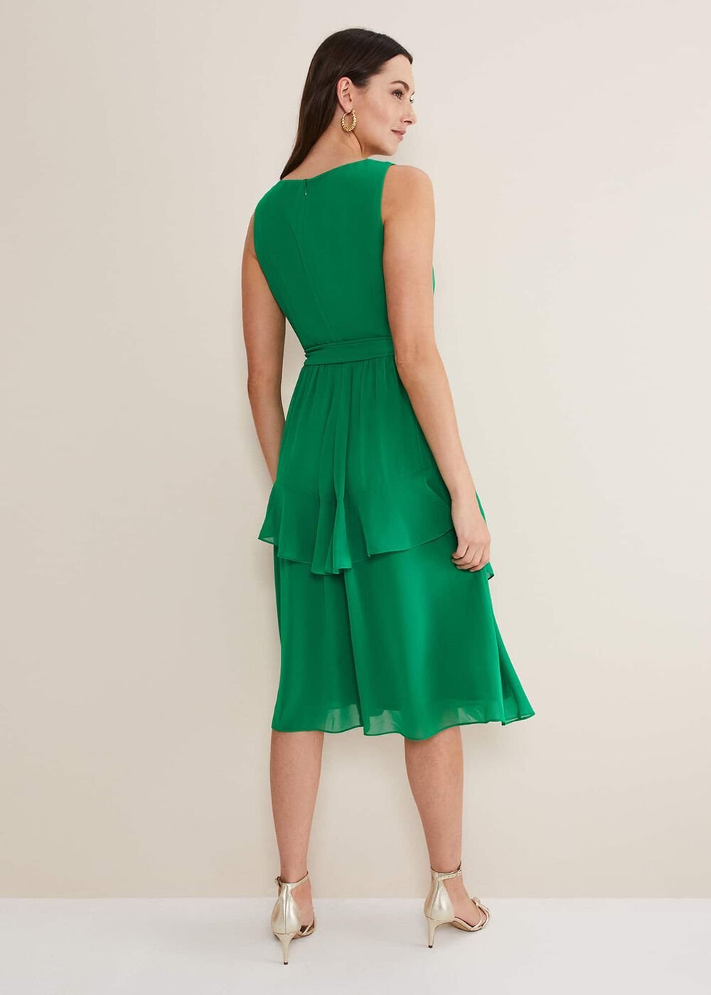 Breesha Green Midaxi Dress - Grass Green