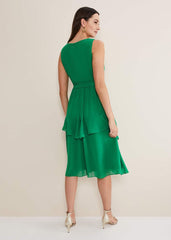 Breesha Green Midaxi Dress - Grass Green