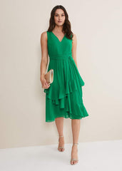 Breesha Green Midaxi Dress - Grass Green