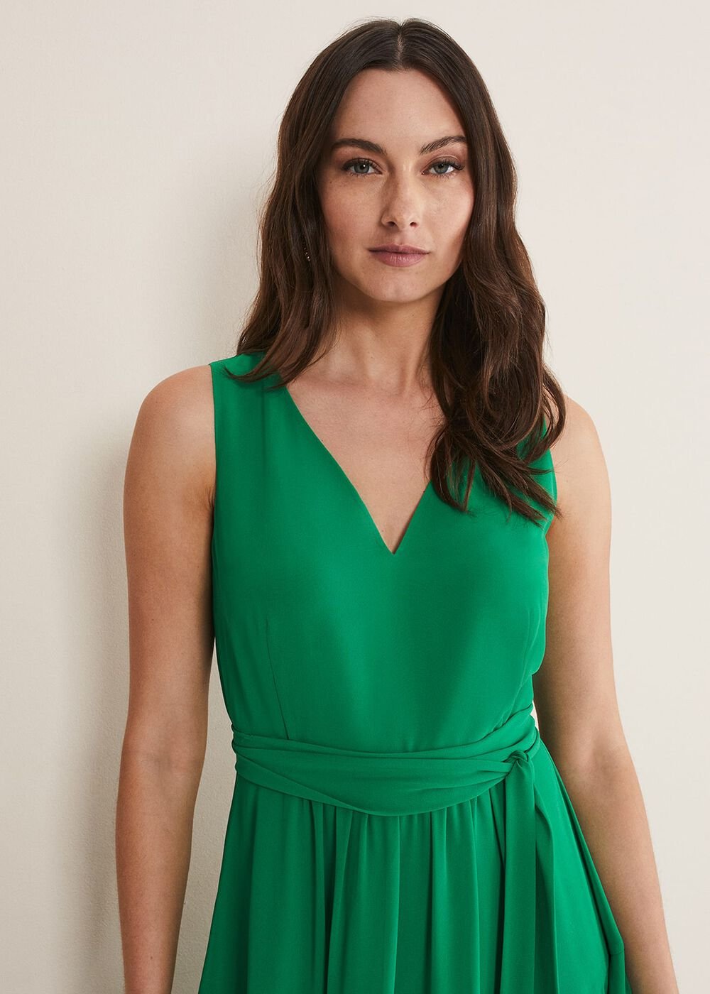 Breesha Green Midaxi Dress - Grass Green