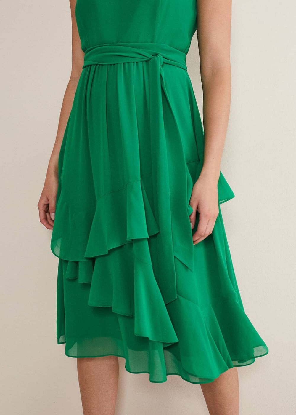 Breesha Green Midaxi Dress - Grass Green