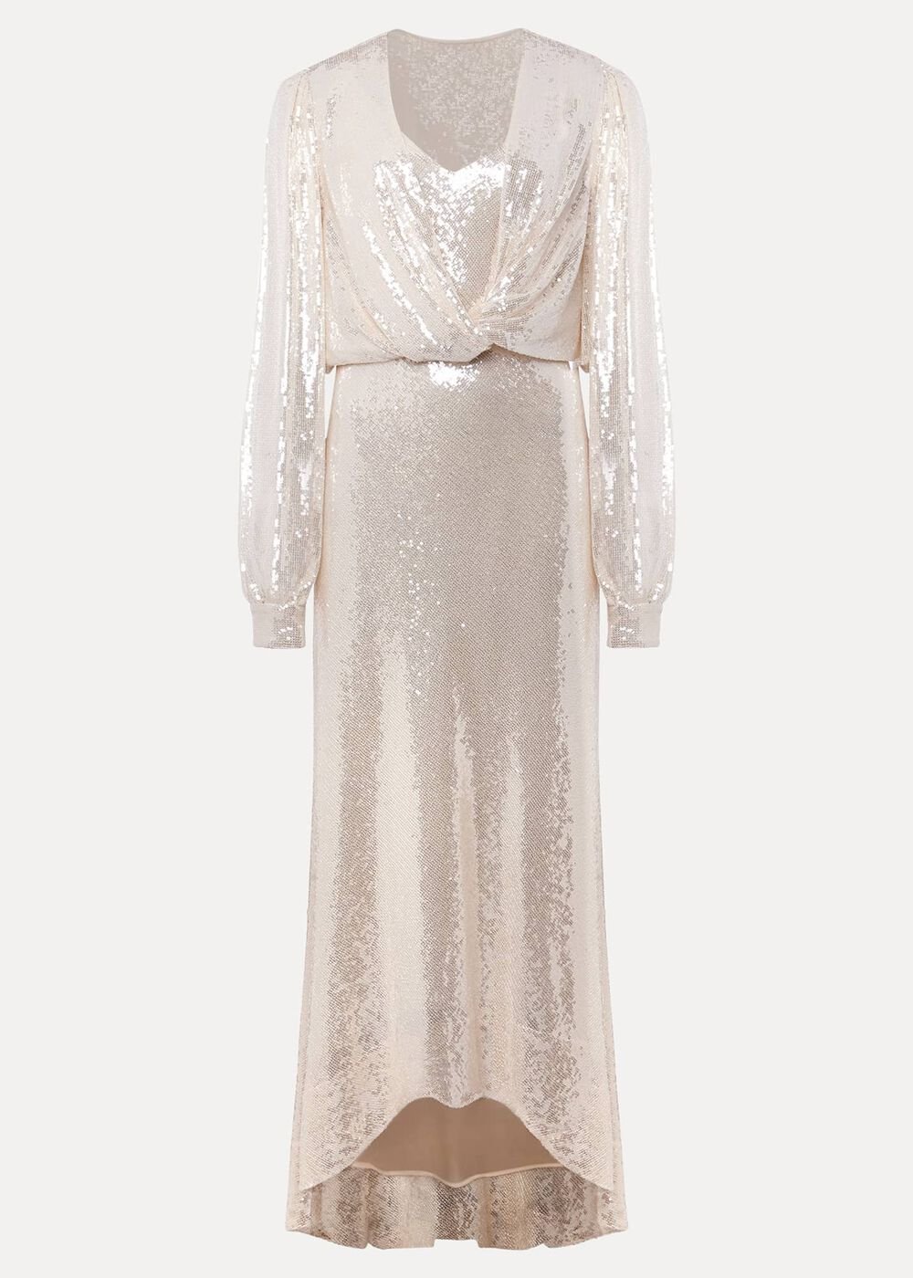 Jamila Sequin Overlay Maxi Dress - Oyster
