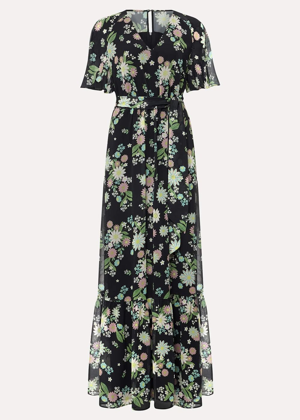 Georgie Floral Tiered Maxi Dress - Navy/Multi