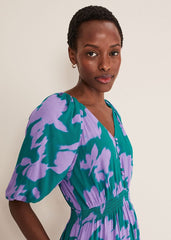 Pippa Midi Dress - Green/Purple
