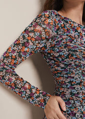 Serena Jersey Floral Midi Dress - Multi-Coloured