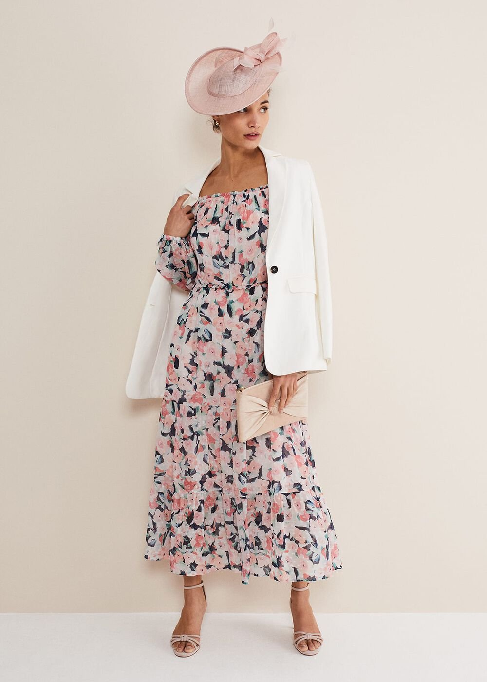 Vicky Off Shoulder Printed Dress - Multi-Coloured