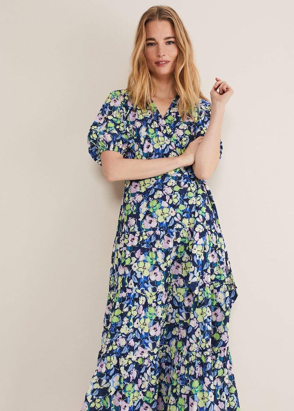 Morven Floral Maxi Dress - Navy/Multi