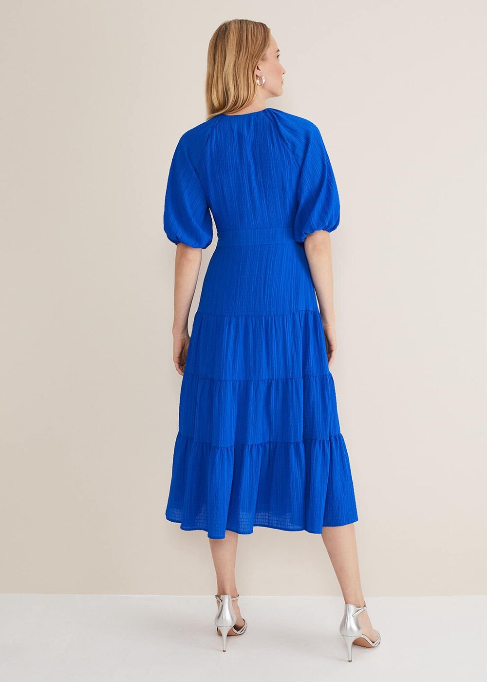 Morven Blue Wrap Midi Dress - Cobalt