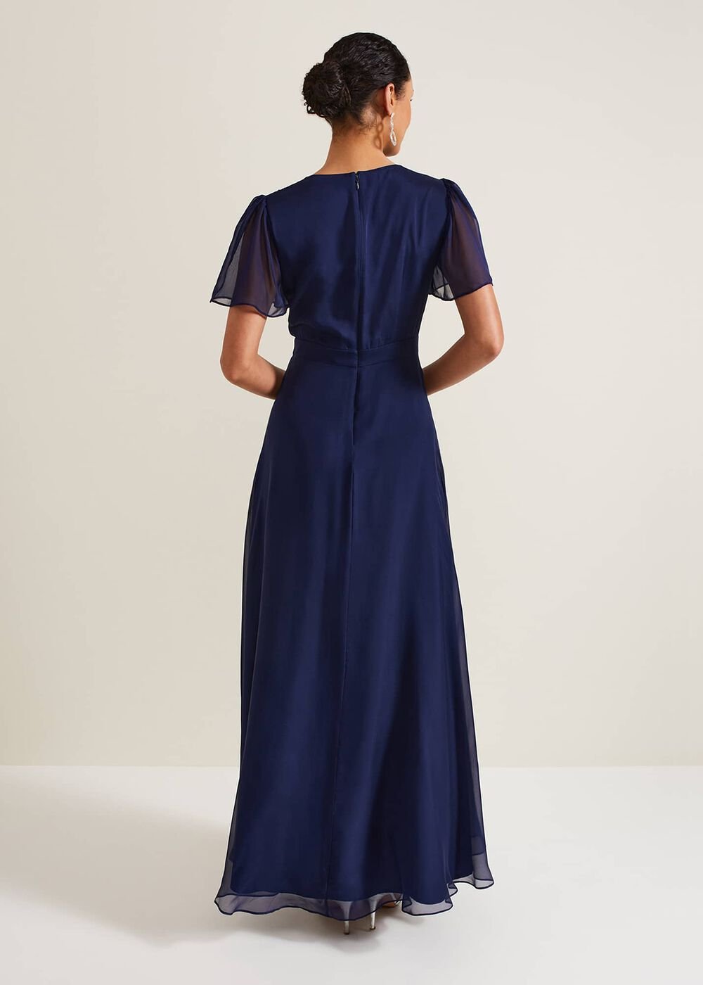 Arwen Silk Maxi Dress - Navy