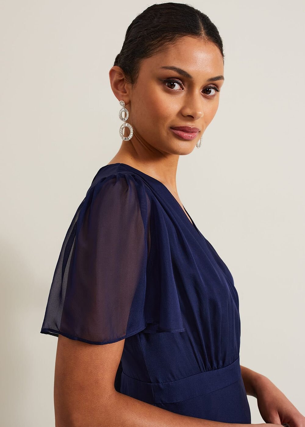 Arwen Silk Maxi Dress - Navy
