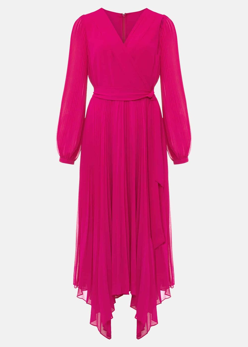Petite Petra Wrap Pleated Midi Dress - Magenta