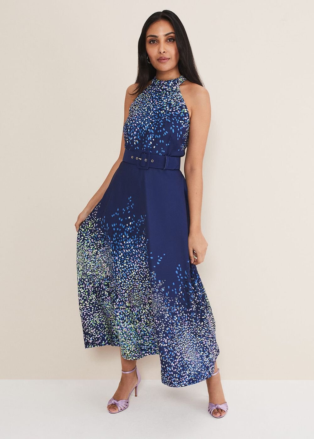 Petite Clea Ditsy Midi Dress - French Navy / Multi