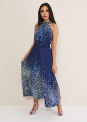 Petite Clea Ditsy Midi Dress - French Navy / Multi