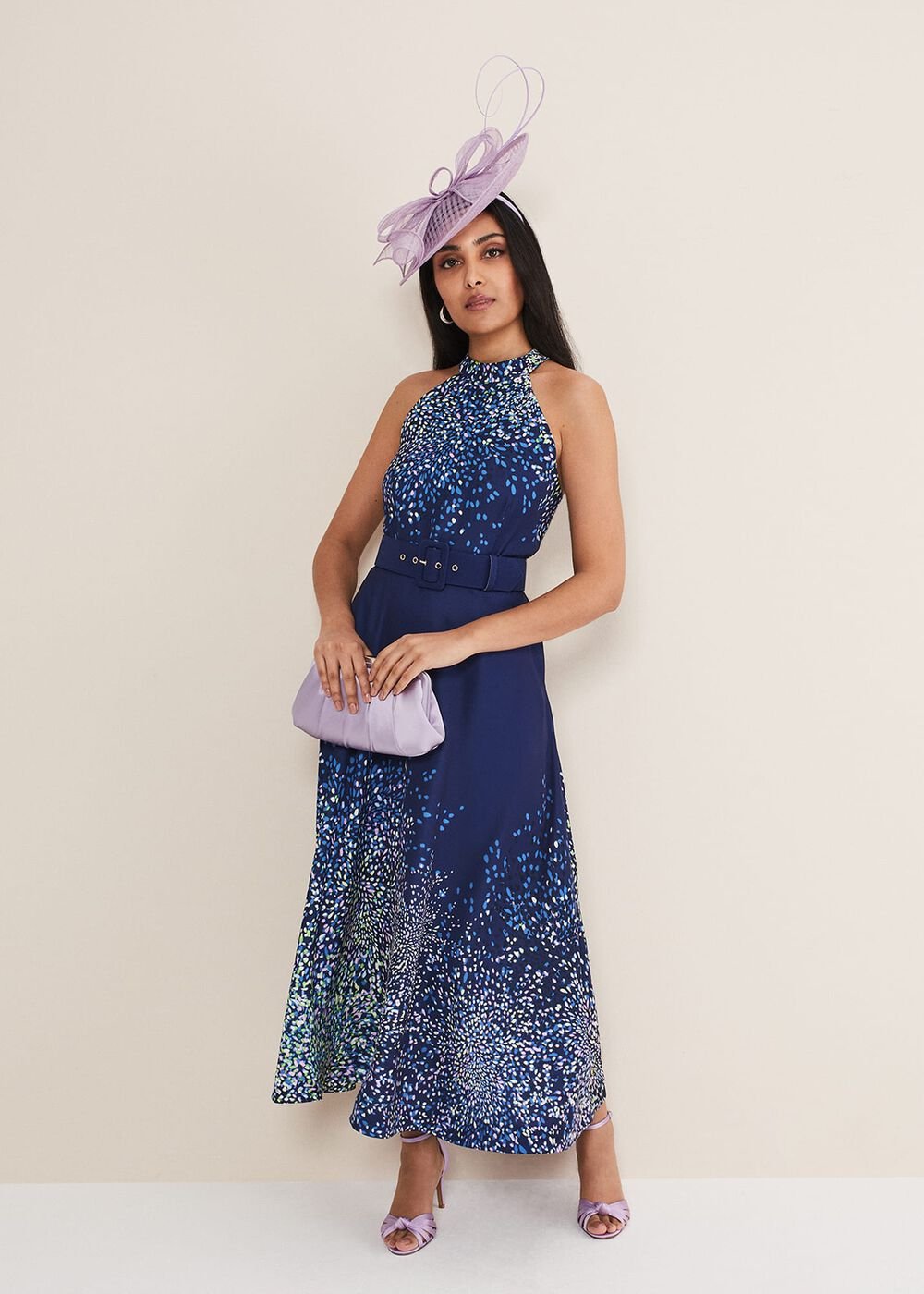 Petite Clea Ditsy Midi Dress - French Navy / Multi