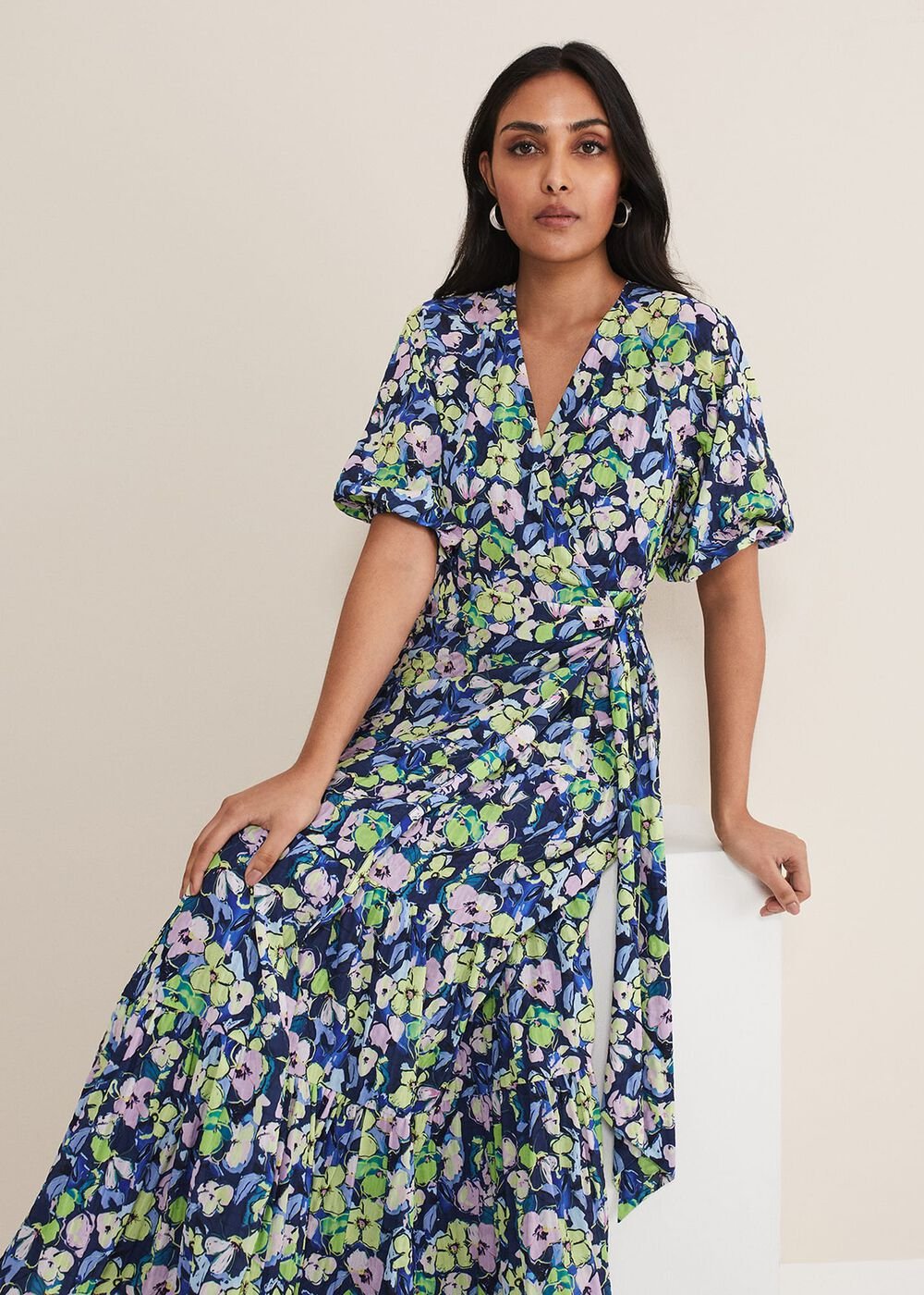Petite Morven Maxi Dress - Navy/Multi
