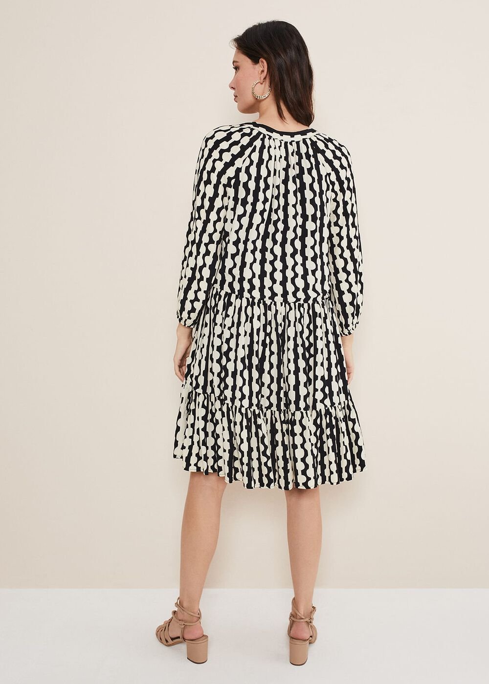 Lara Swing Dress - Black/Stone
