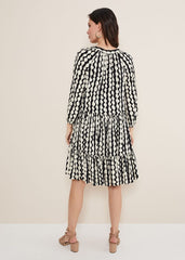 Lara Swing Dress - Black/Stone