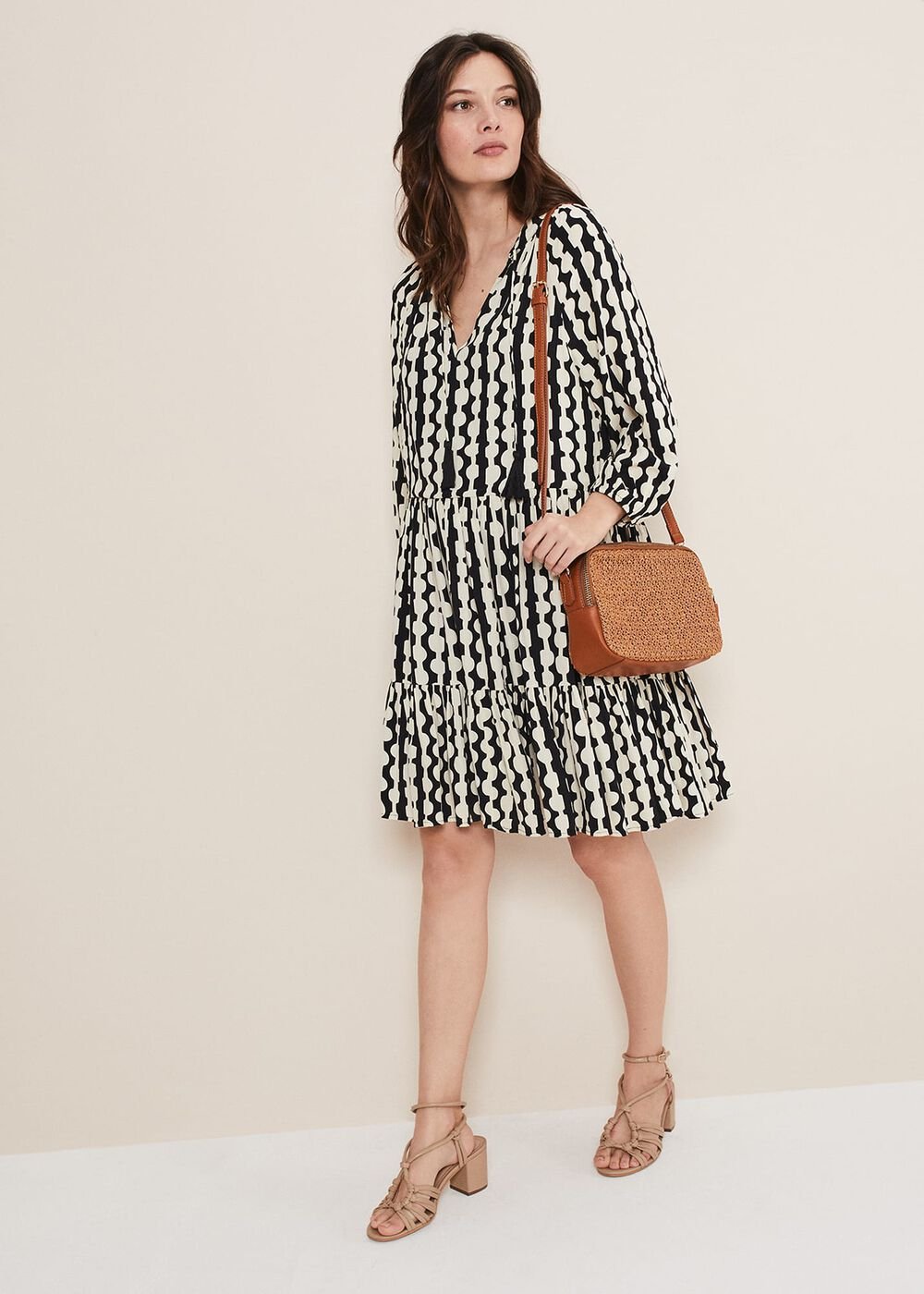 Lara Swing Dress - Black/Stone