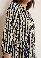 Lara Swing Dress - Black/Stone